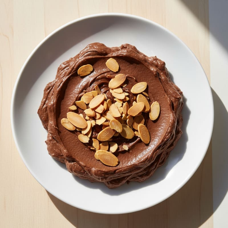 Silky Chocolate Protein Pudding with Toasted Almonds