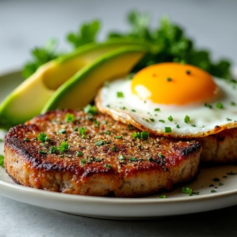 Crispy Herb-Crusted Steak with Fried Egg and Avocado