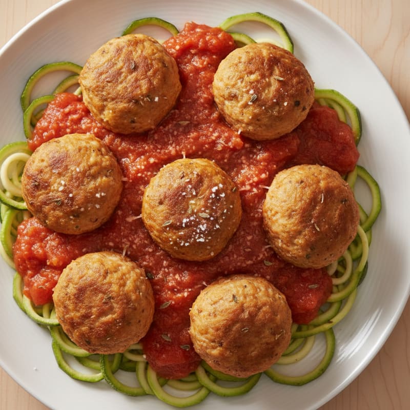 Baked Chicken Meatballs with Marinara