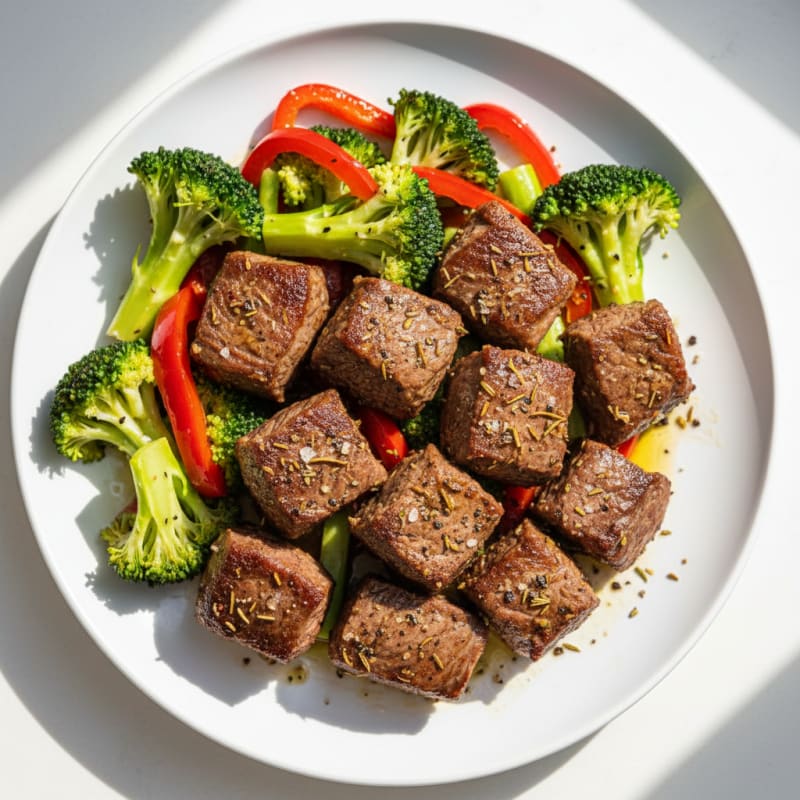 Garlic Herb Roasted Beef Chunks
