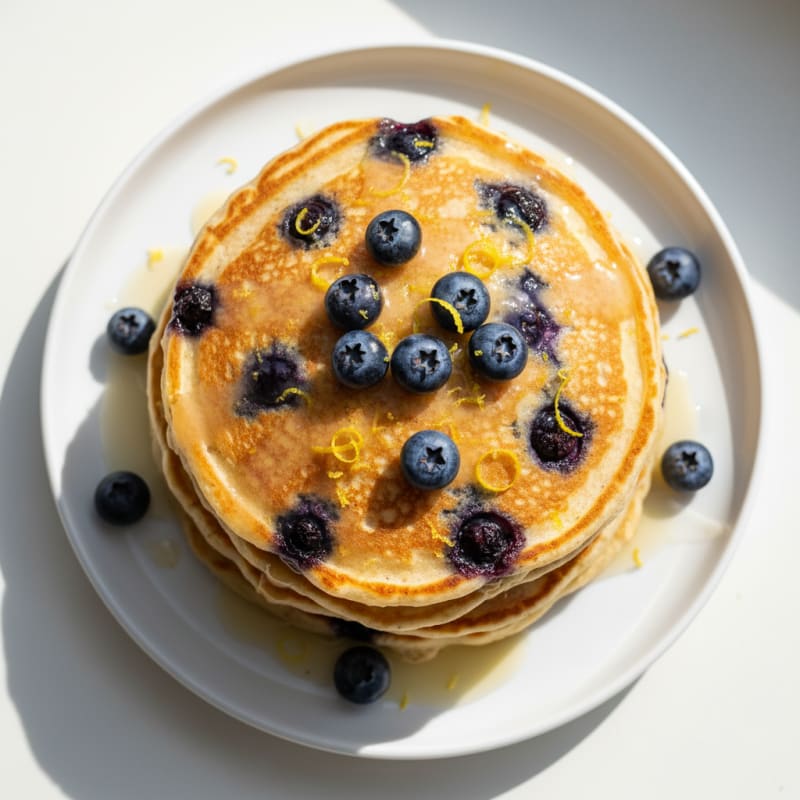 Blueberry Ricotta Pancakes with Lemon Zest