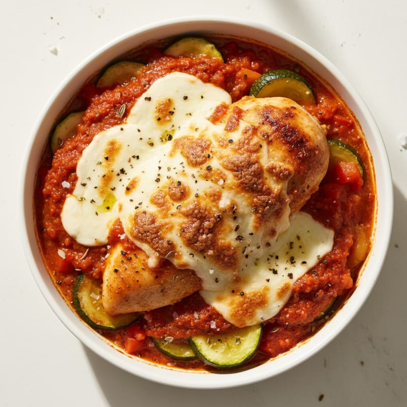 Creamy Mozzarella Chicken Marinara Bake
