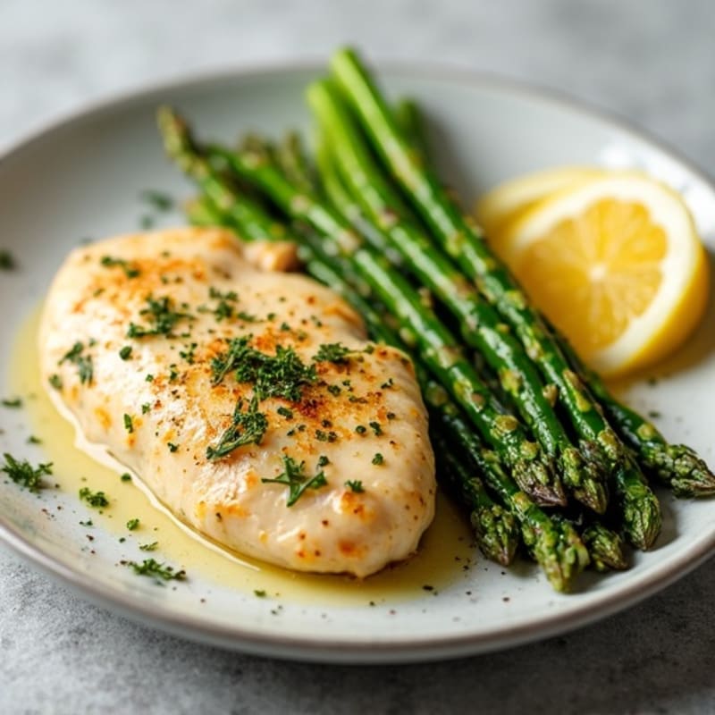 Sheet Pan Lemon Herb Chicken with Roasted Asparagus