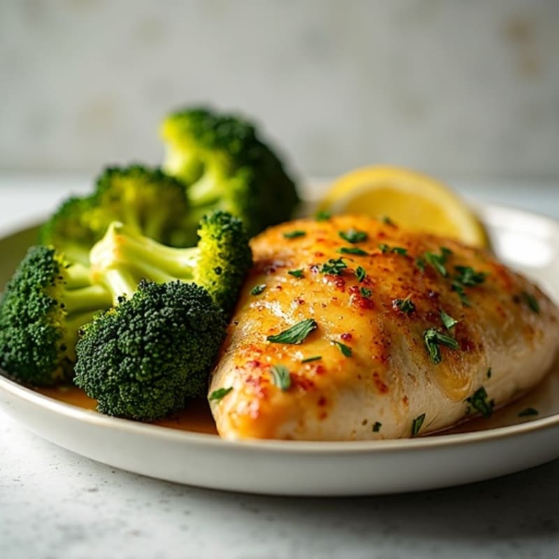 Lemon Herb Roasted Chicken with Crispy Roasted Broccoli