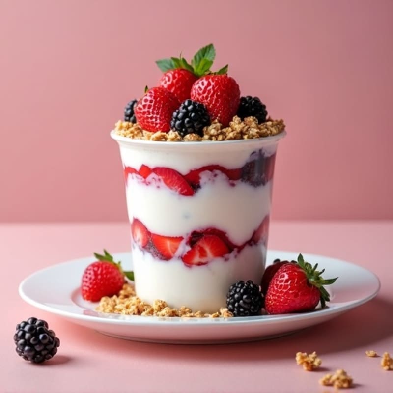 Creamy Greek Yogurt Parfait with Mixed Berries and Protein Granola