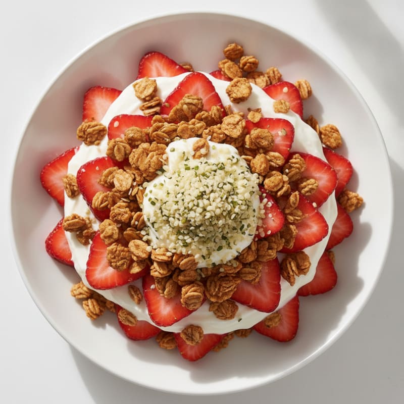 Strawberry Greek Yogurt Parfait with Protein Granola