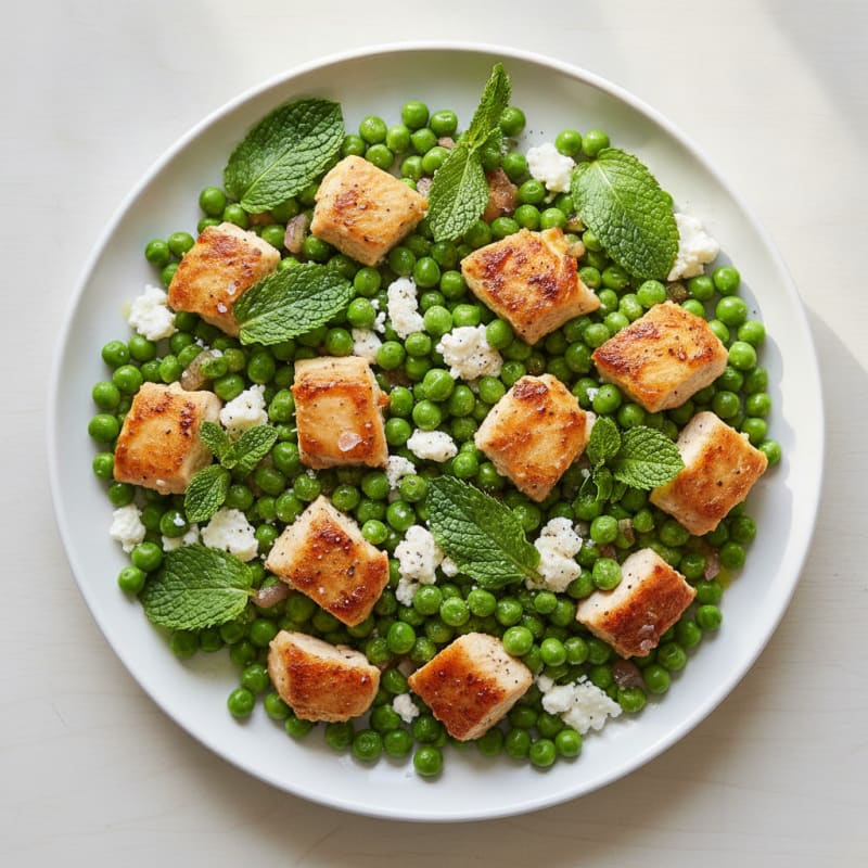 Roasted Pea and Mint Salad
