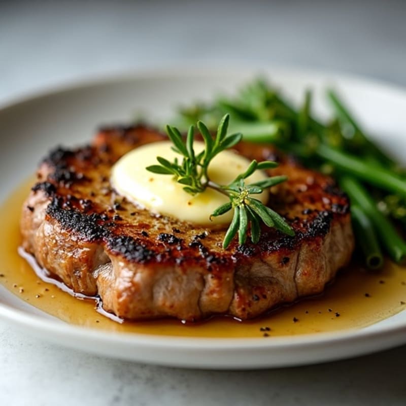 Herb-Crusted Pan Seared Steak with Garlic Butter