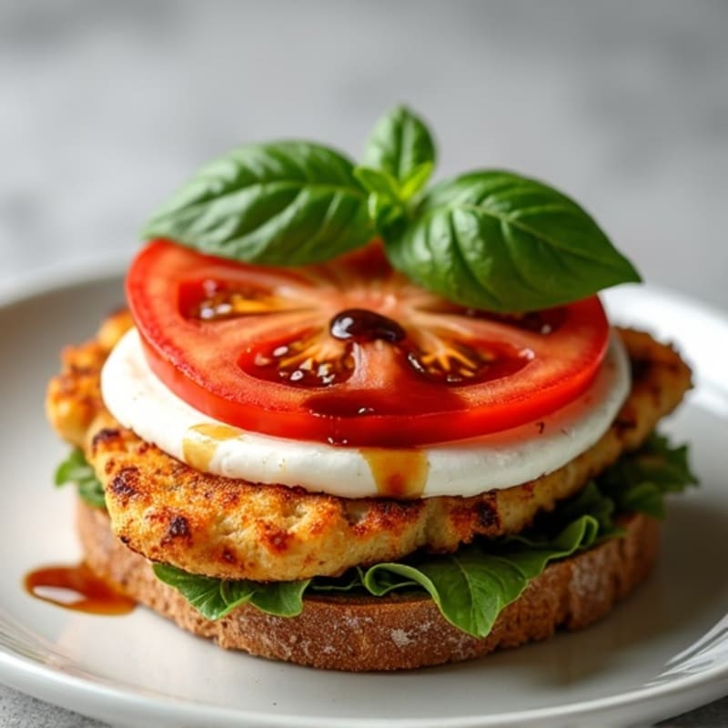 Crispy Grilled Chicken Caprese Sandwich on Whole Grain Bread