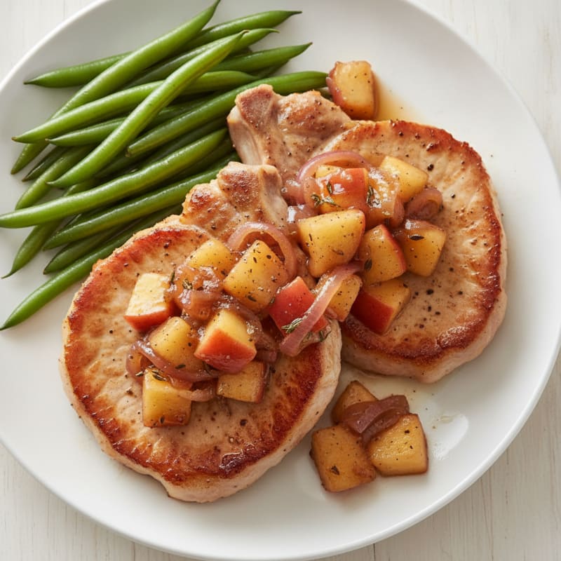 Pan-Seared Pork Chops with Apple Chutney