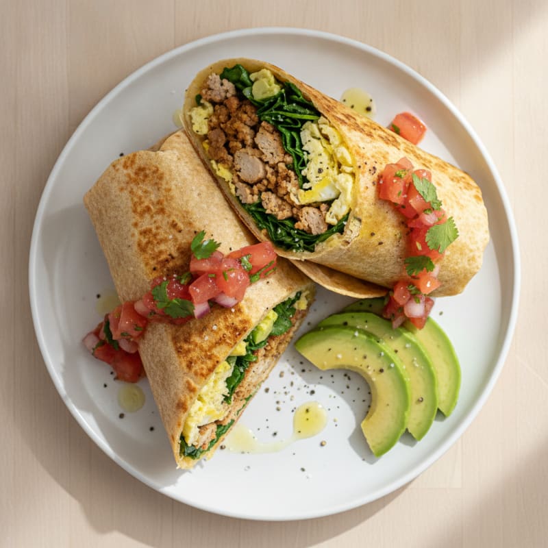 Loaded Breakfast Burrito with Salsa Fresca