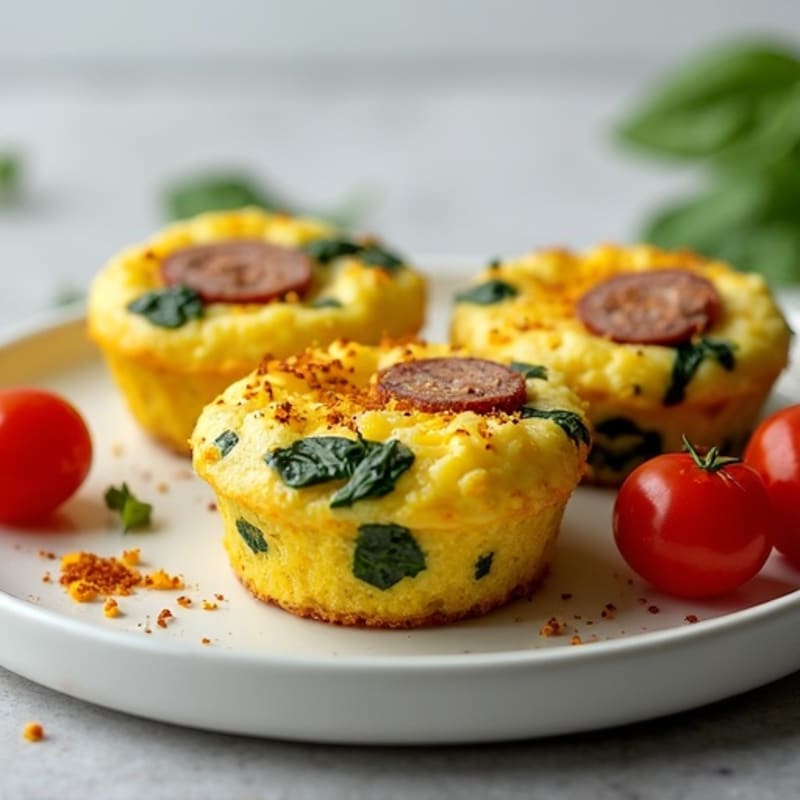 Fluffy Spinach Feta Egg Muffins