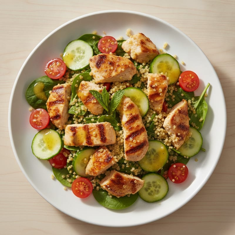 Grilled Chicken and Quinoa Salad with Lemon Vinaigrette