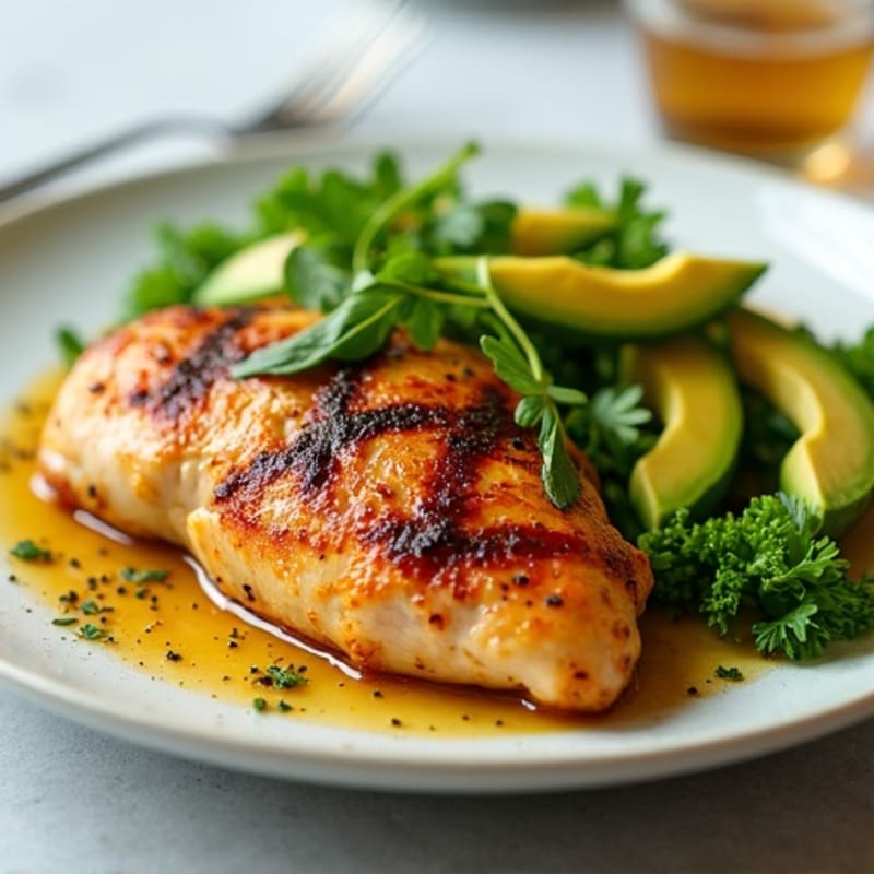 Spiced Lemon-Garlic Roasted Chicken with Fresh Herb Salad