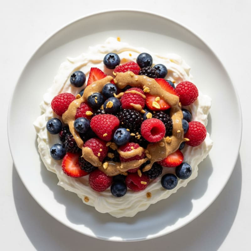 Silky Greek Yogurt Protein Pudding with Mixed Berries