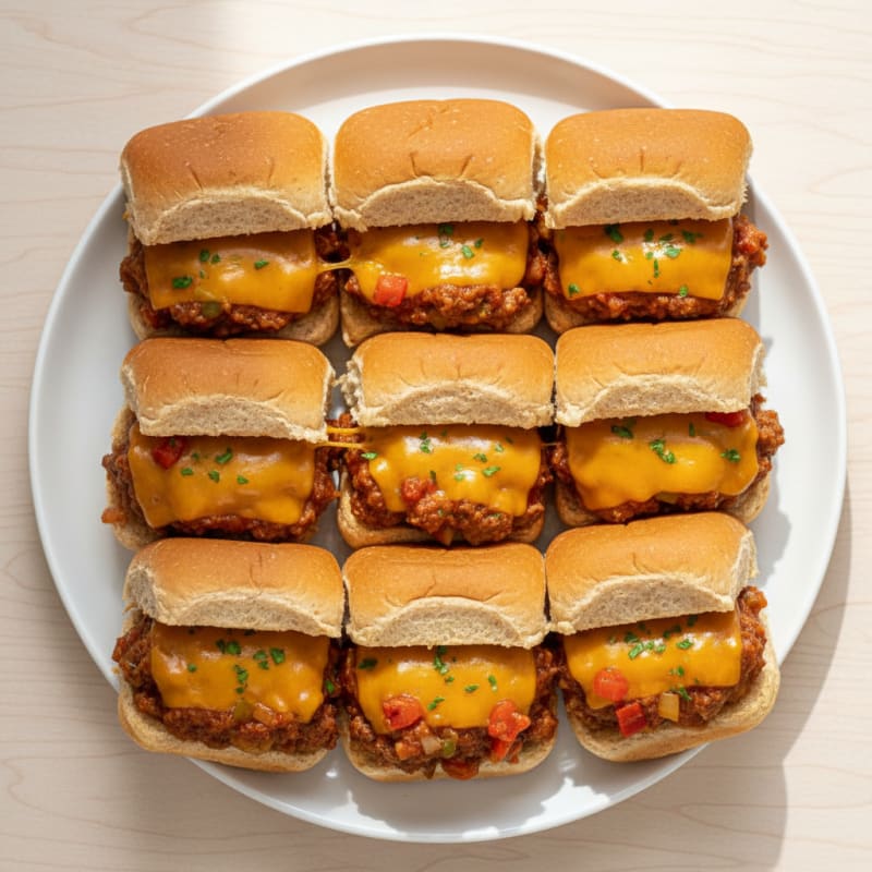 Classic Sloppy Joe Sliders with Cheddar