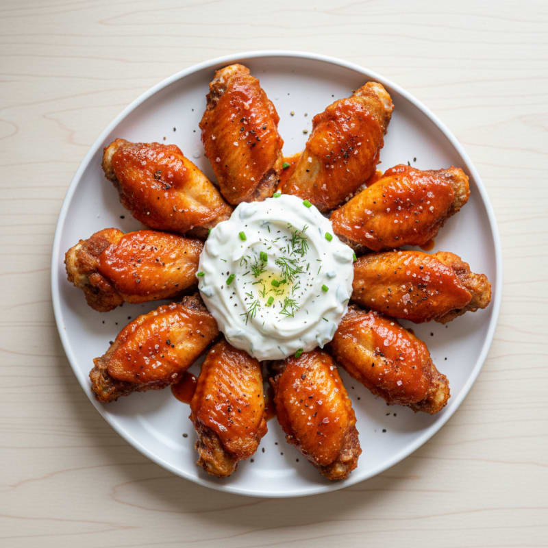 Crispy Buffalo Chicken Wings with Ranch