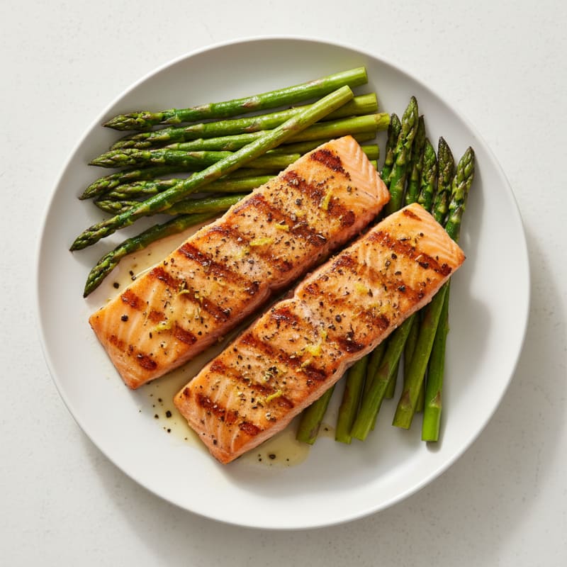 Lemon Herb Grilled Salmon with Asparagus