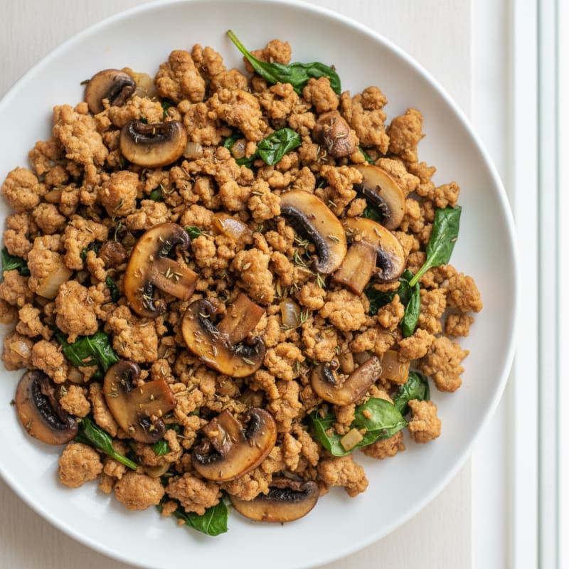 Savory Ground Turkey and Mushroom Skillet