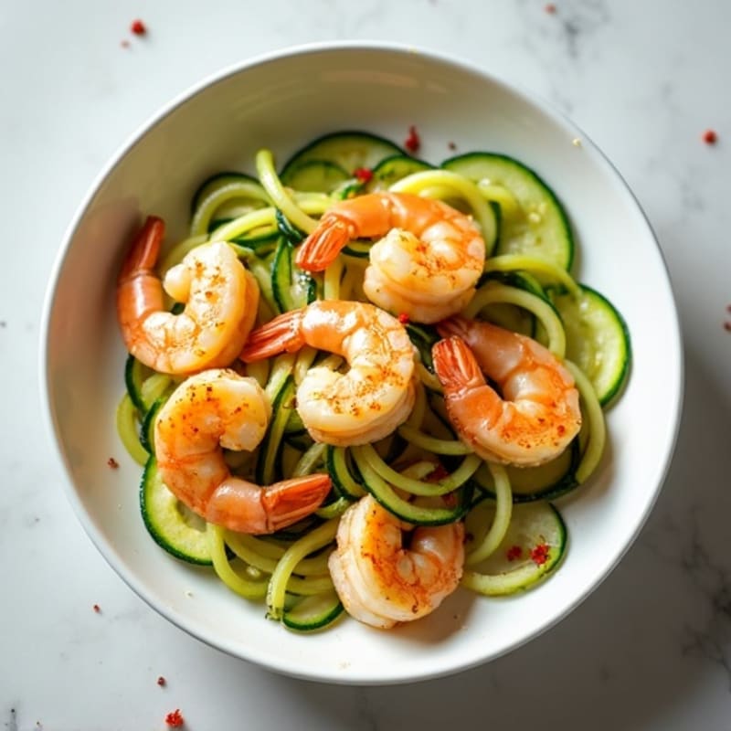 Pan-Seared Garlic Lemon Shrimp with Zucchini Noodles
