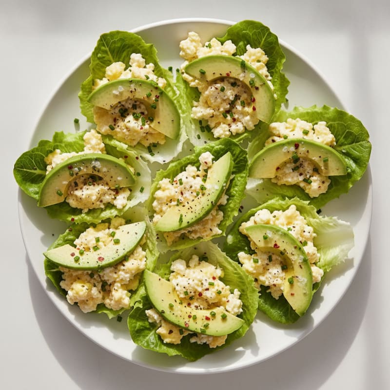 Savory Cottage Cheese Egg Lettuce Cups