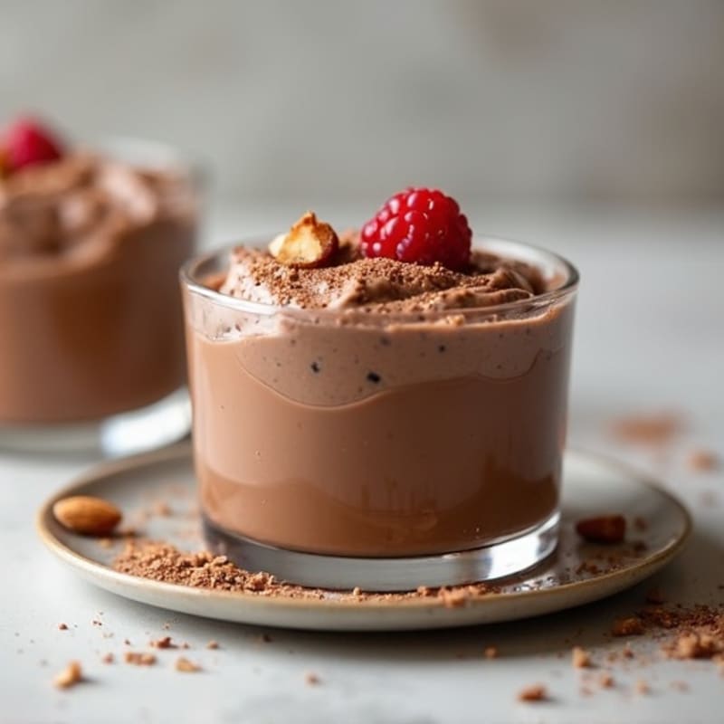 Silky Chocolate Protein Pudding with Toasted Almonds