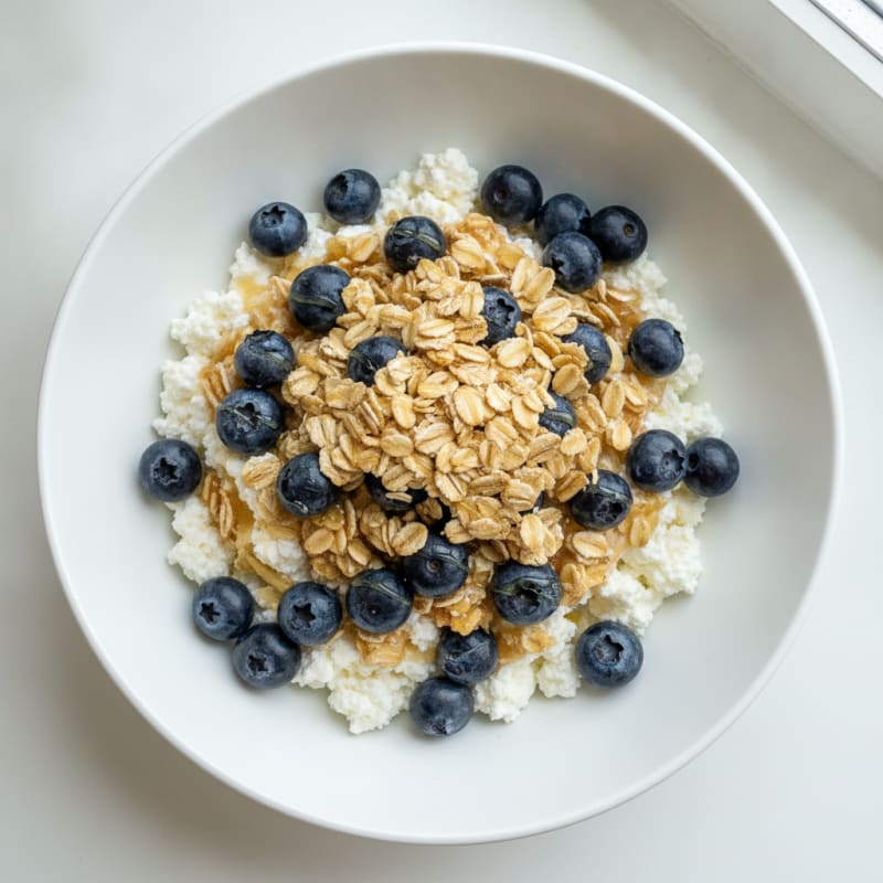Cottage Cheese Berry Parfait with Toasted Oats
