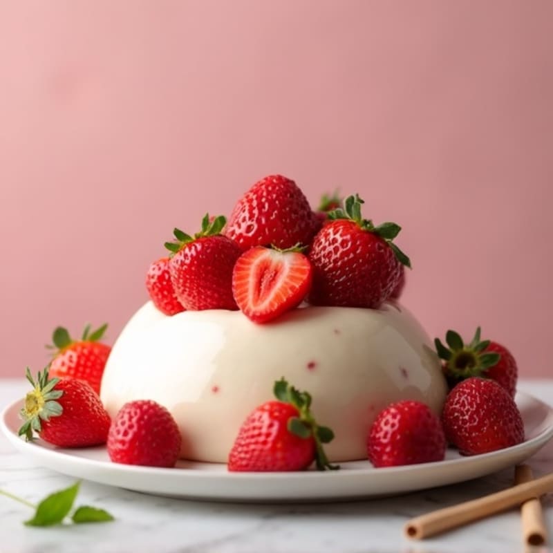 Silky Tofu Protein Pudding with Fresh Strawberries