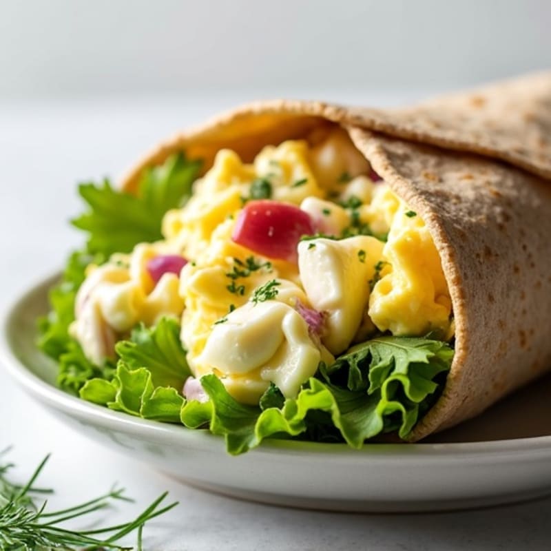 Creamy Dill Egg Salad Whole Wheat Wrap
