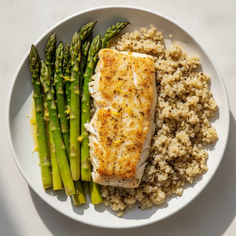 Lemon Herb Baked Cod with Asparagus