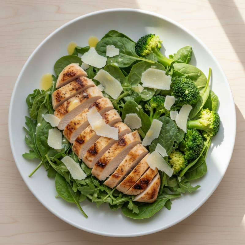Grilled Chicken Salad with Parmesan and Olive Oil Vinaigrette