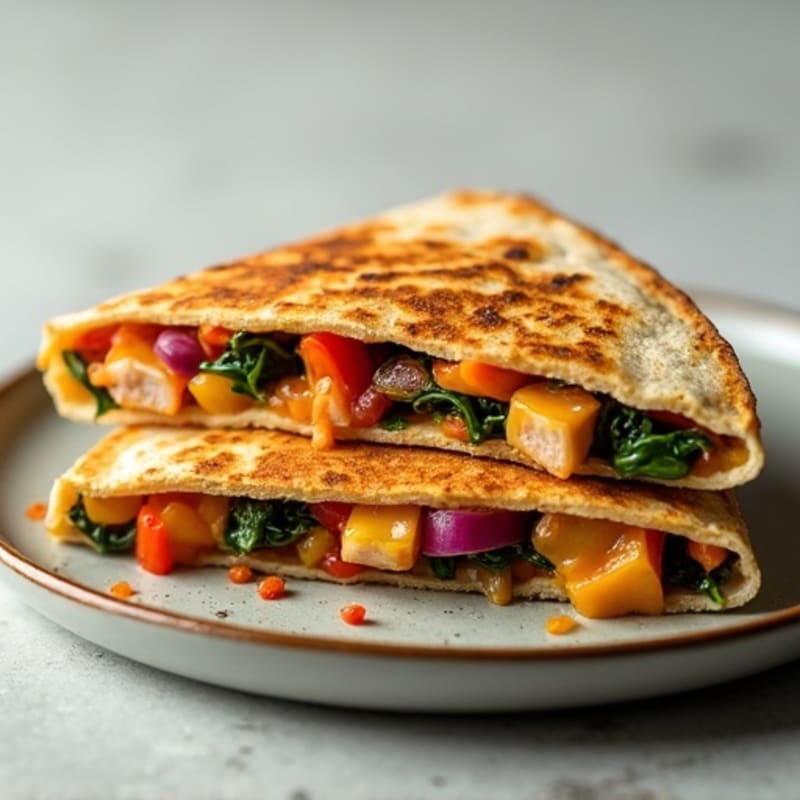Lean BBQ Chicken and Veggie Quesadilla