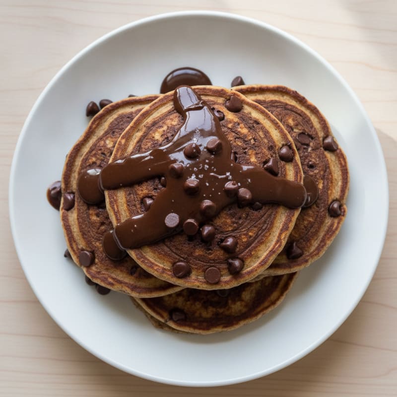 Chocolate Swirl Protein Pancakes