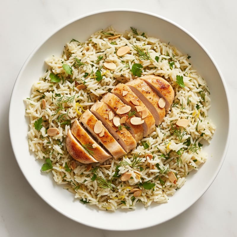 Lemon Herb Rice Pilaf with Toasted Almonds