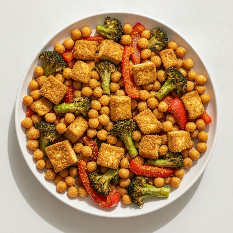 Roasted Vegetable and Chickpea Sheet Bake