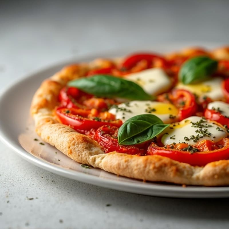 High-Protein Chicken Pizza with Roasted Peppers