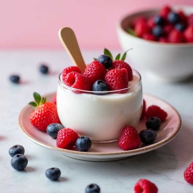 Greek Yogurt Protein Pudding with Mixed Berries