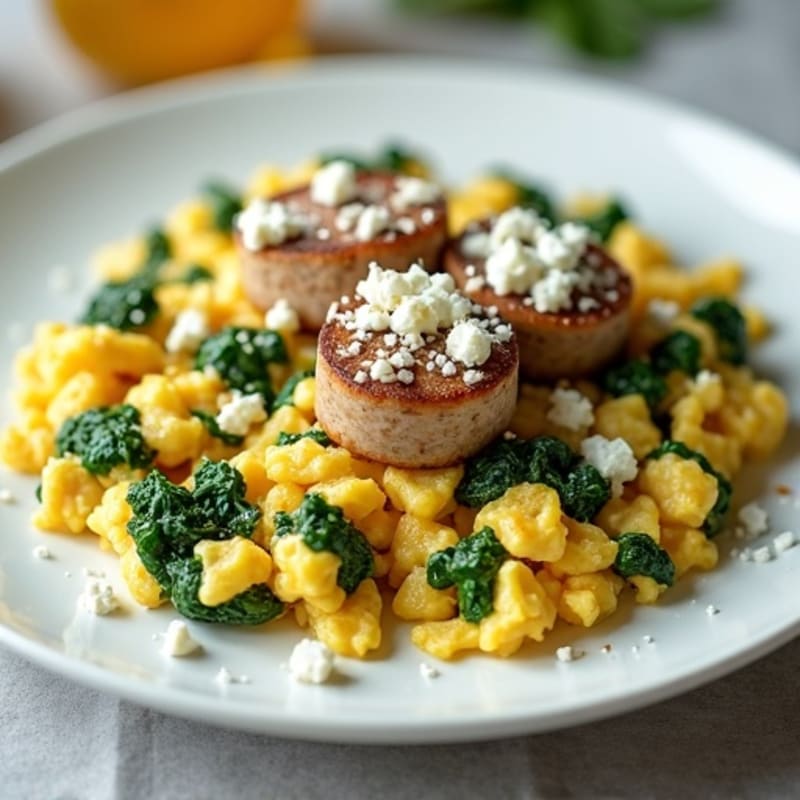 Egg White Scramble with Spinach and Turkey Sausage