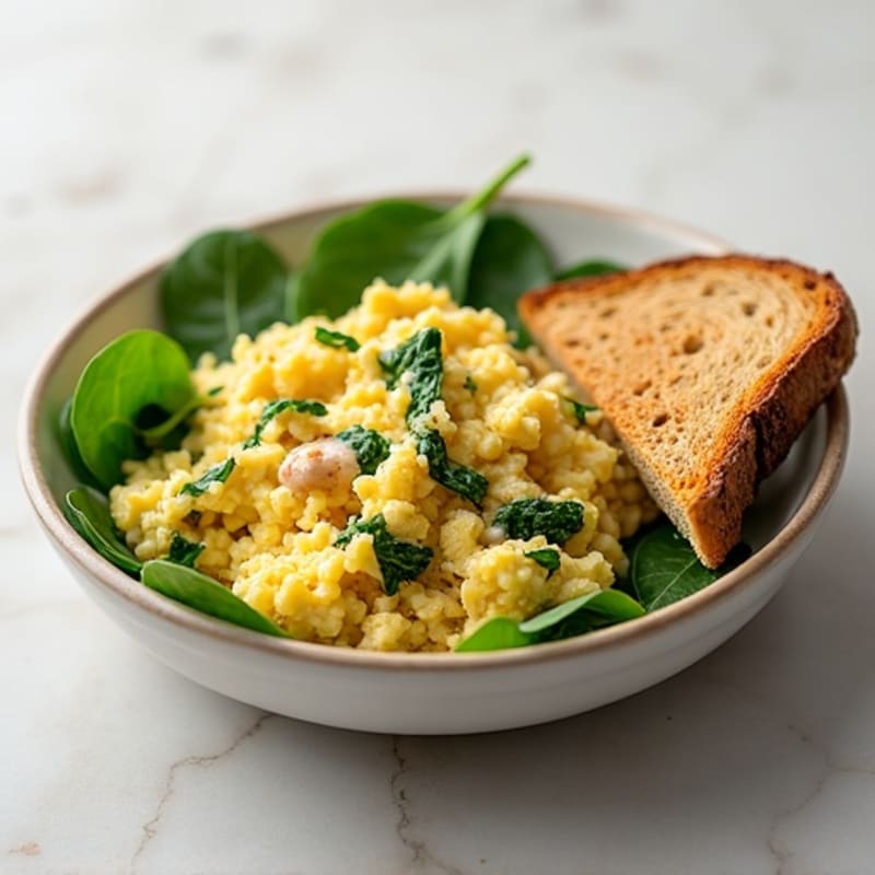 Egg White and Turkey Spinach Scramble