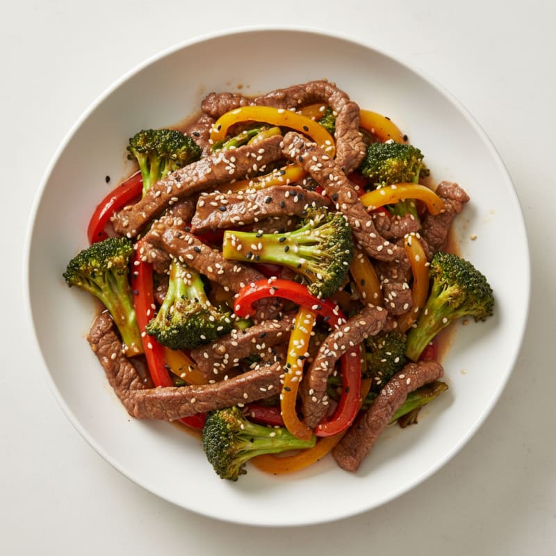 Lean Beef Stir-Fry with Broccoli and Bell Peppers