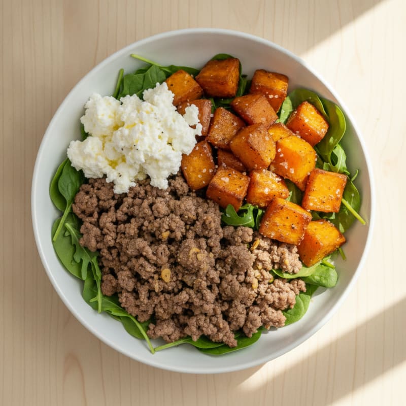 Ground Beef Sweet Potato Power Bowl