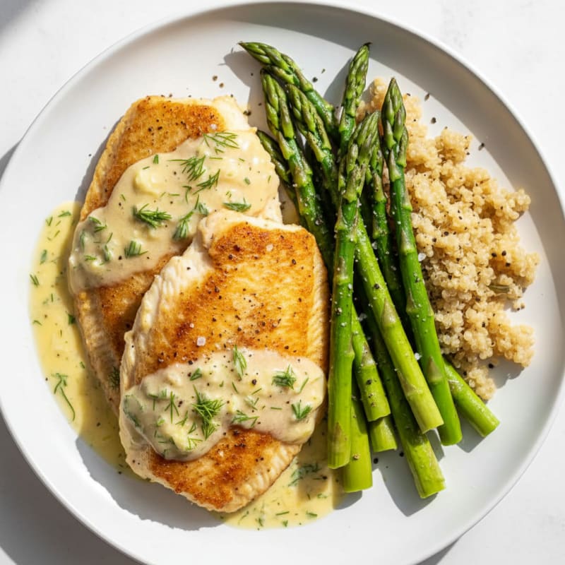 Pan-Seared Tilapia with Lemon-Dill Sauce