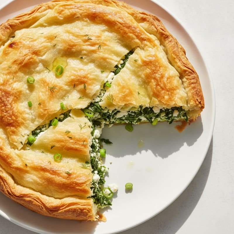 High-Protein Spinach and Feta Phyllo Pie