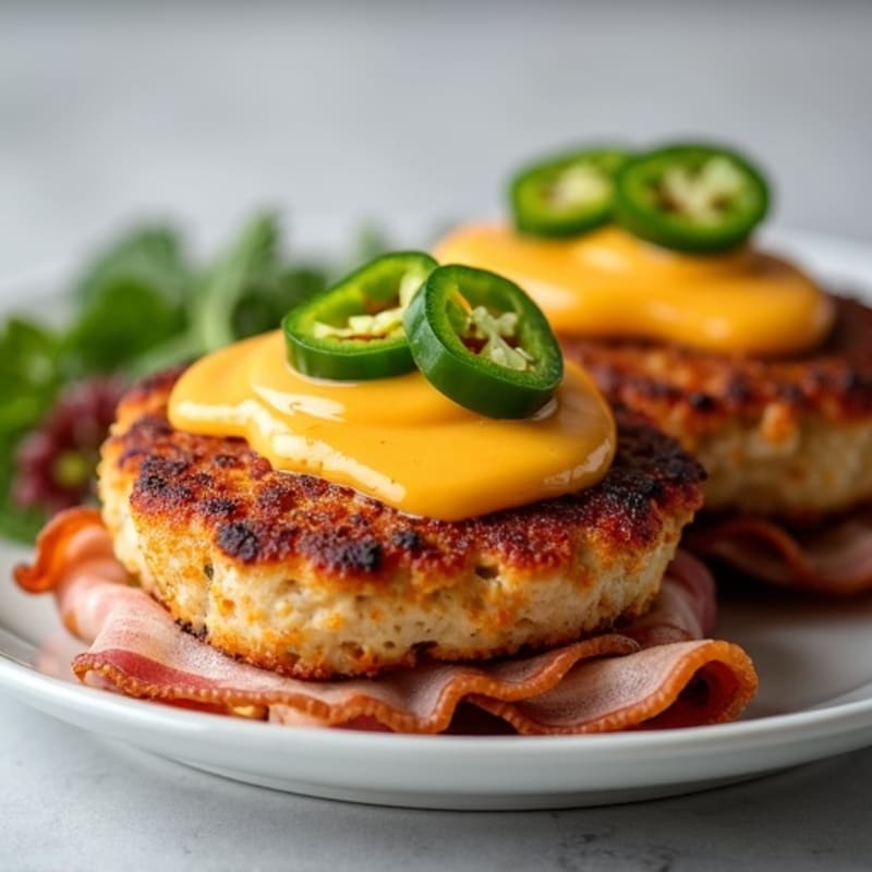 Spicy Jalapeño Lean Turkey Patties Wrapped in Crispy Bacon