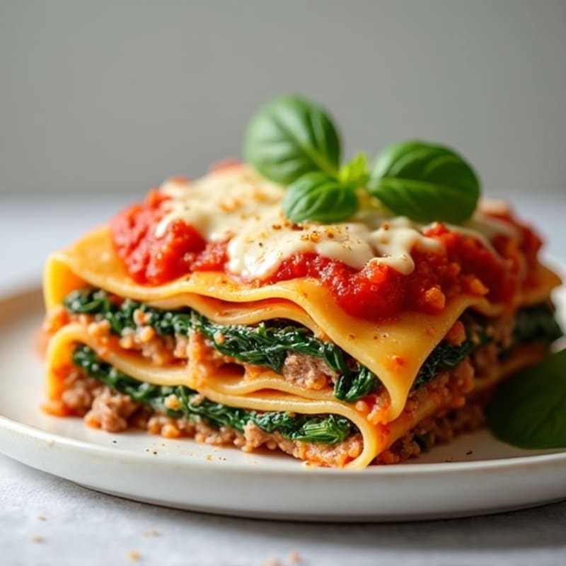 Creamy Lean Ground Beef Lasagna with Fresh Spinach