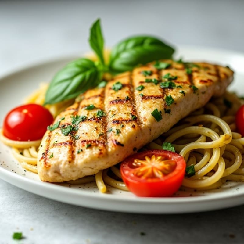Fresh Pesto Chicken with Whole Wheat Pasta