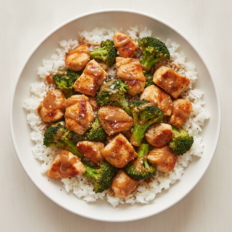 Ginger-Garlic Chicken and Broccoli Rice Bowl