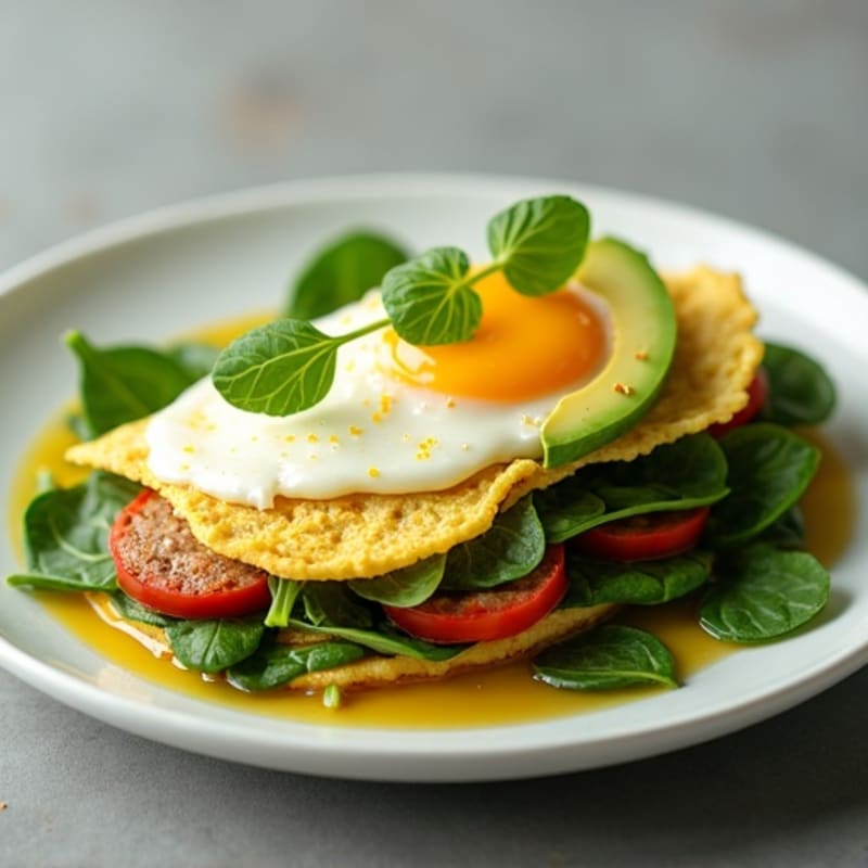 Egg White Spinach Omelette with Turkey Sausage