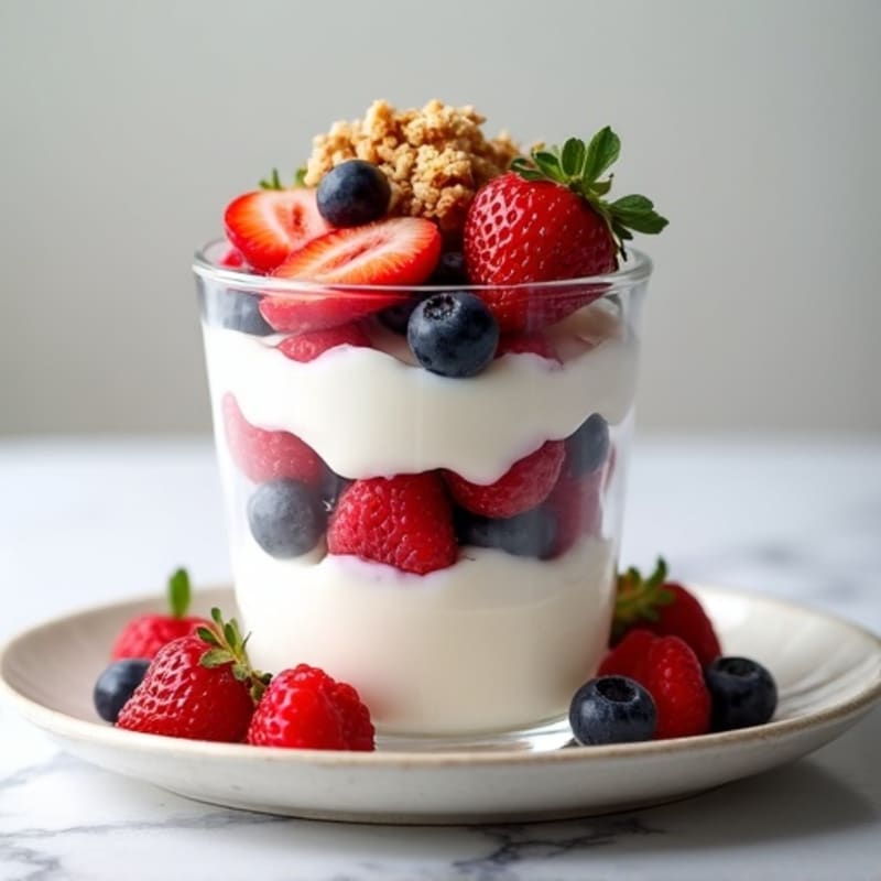 Greek Yogurt Protein Parfait with Mixed Berries