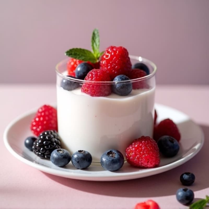 Greek Yogurt Protein Mousse with Mixed Berries
